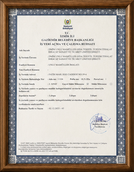 İşyeri Açma ve Çalışma Ruhsatı