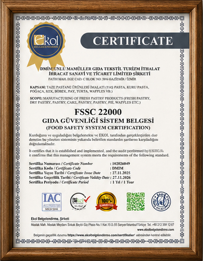 FSSC 22000 Gıda Güvenliği Sistem Belgesi