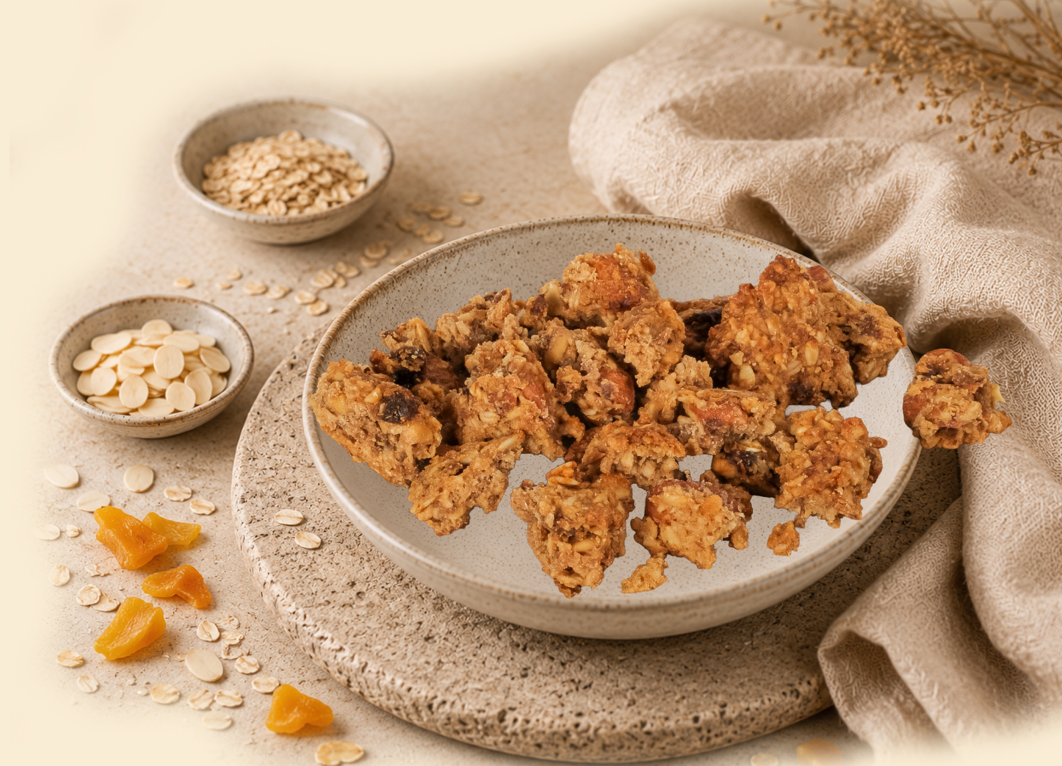 Glutensiz Mangolu Bademli Granola