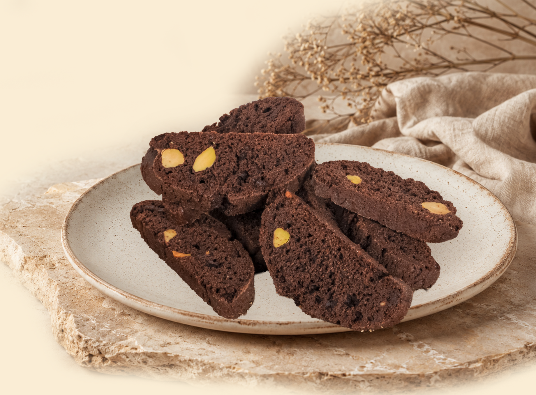 Kakaolu Bademli Glutensiz Biscotti