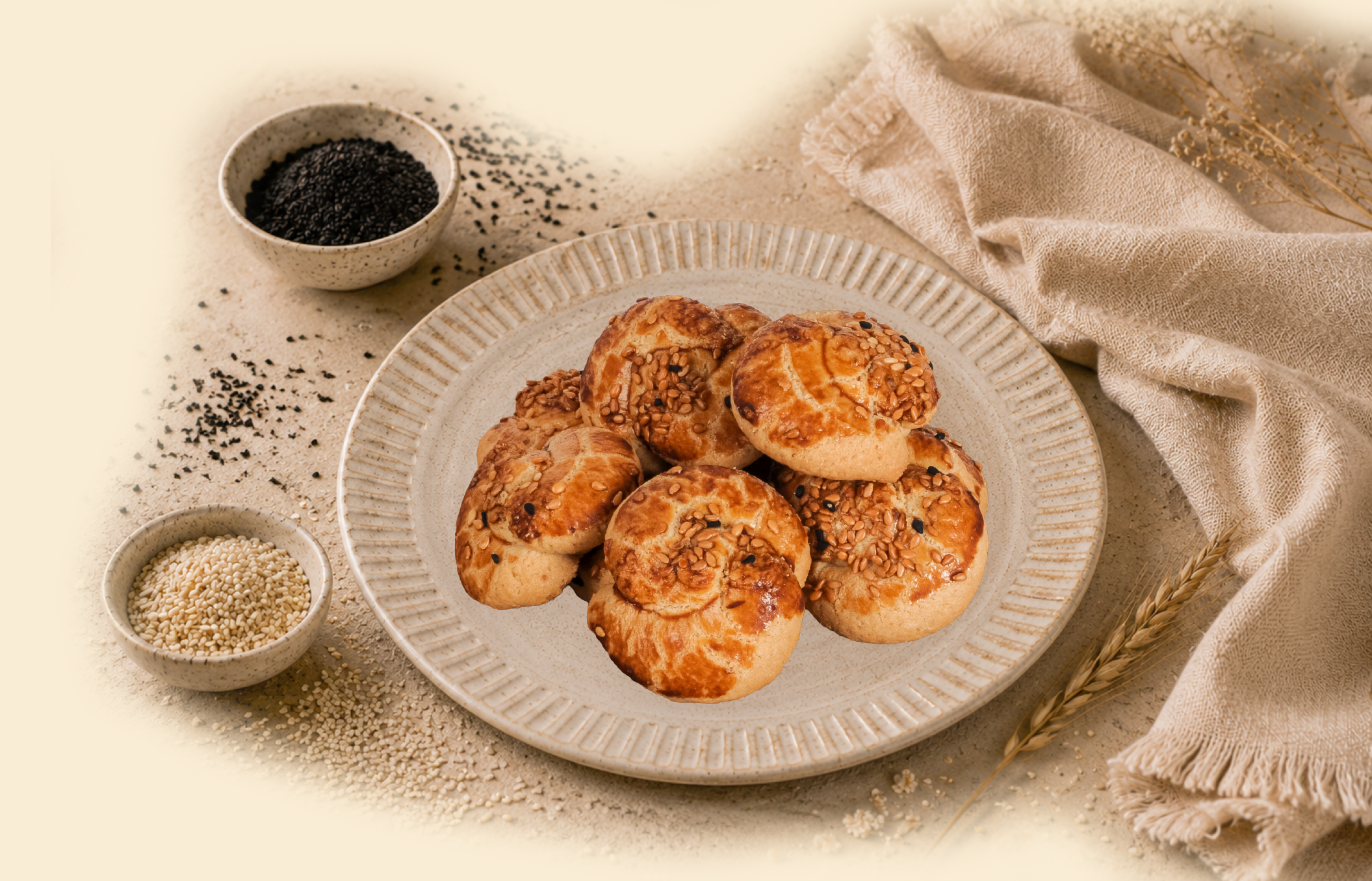 Susamlı Çörek Otlu Aşk Kurabiye