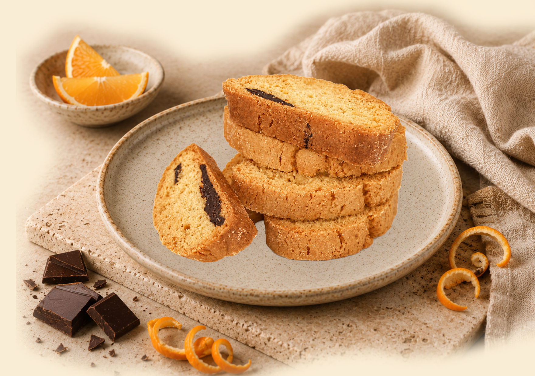 Portakallı Çikolatalı Glutensiz Biscotti